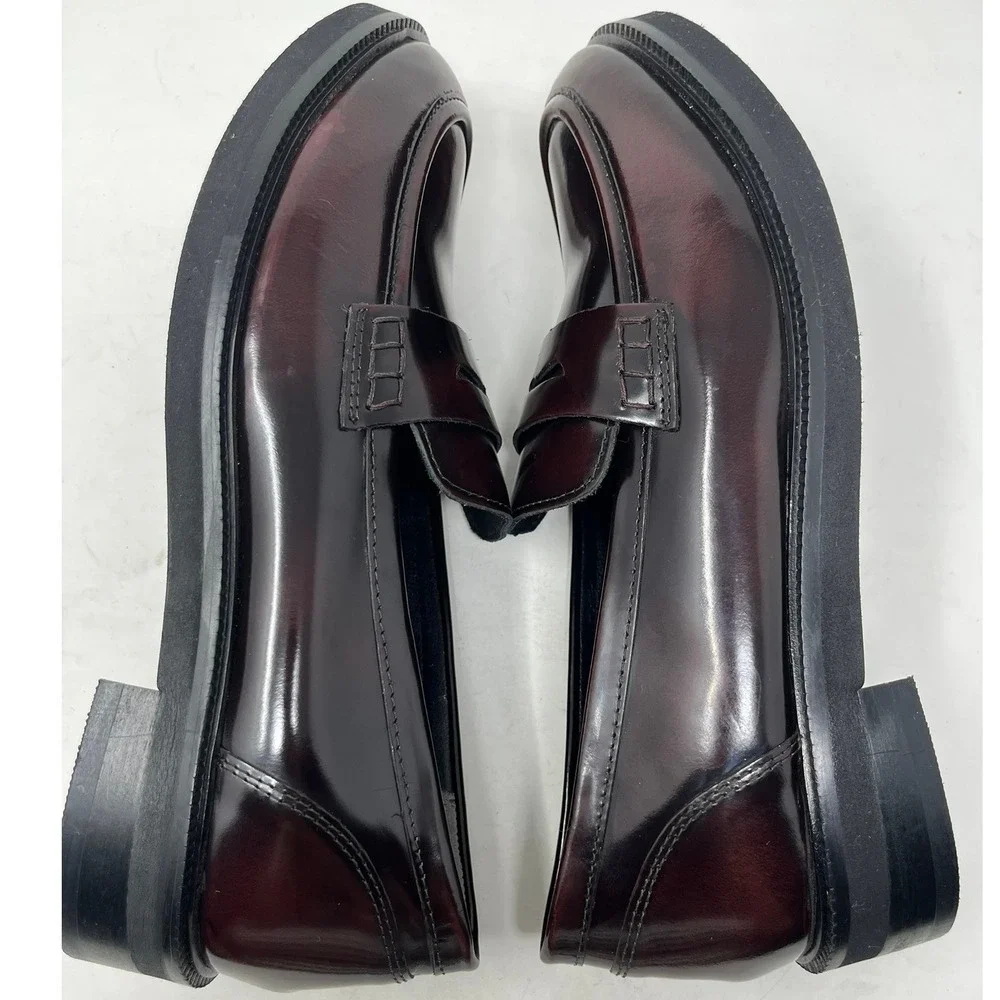 Seychelles Womens 10 Dover Penny Loafer Leather Burgundy Oxblood Leather Shoes